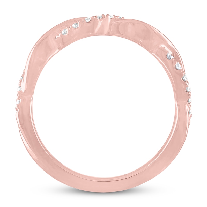 THE LEO Diamond Wedding Band 1/5 ct tw Round-cut Rose Gold Plated