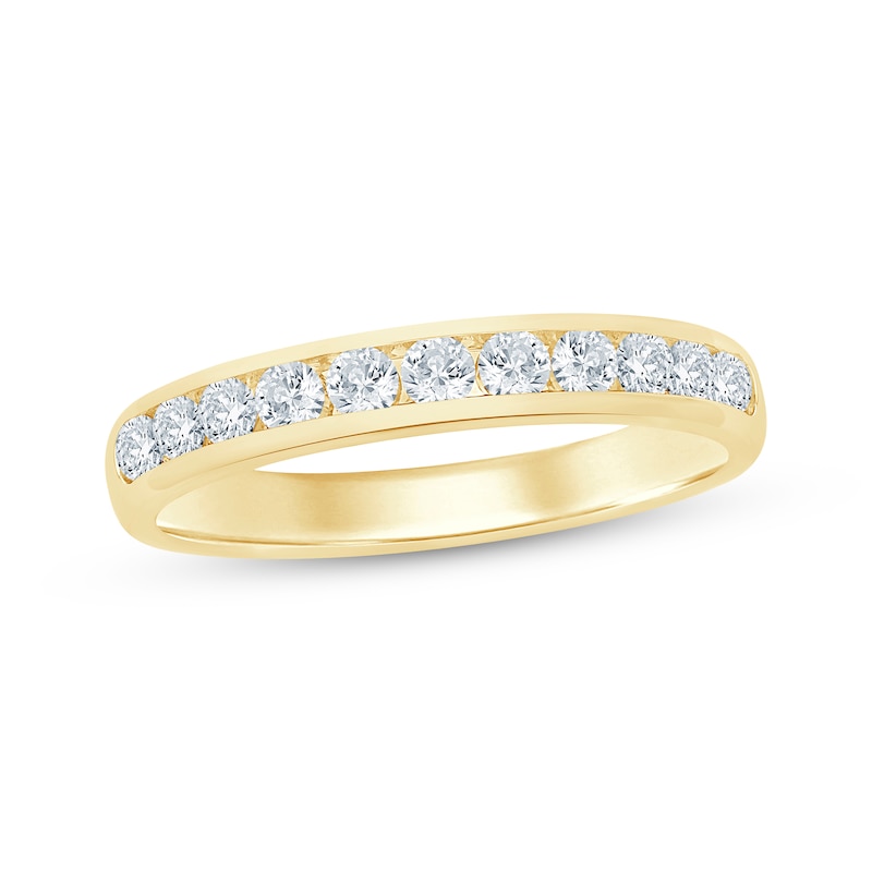 Round-Cut Diamond Anniversary Band 1/2 ct tw Yellow Gold Plated