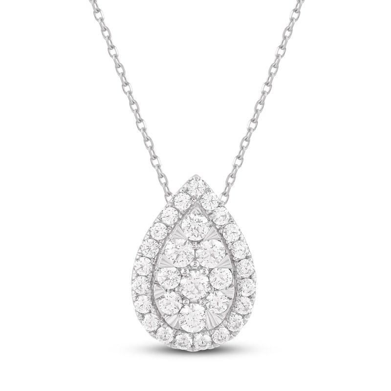 Lab-Created Diamonds by Necklace 1 ct tw White Gold Plated 18"