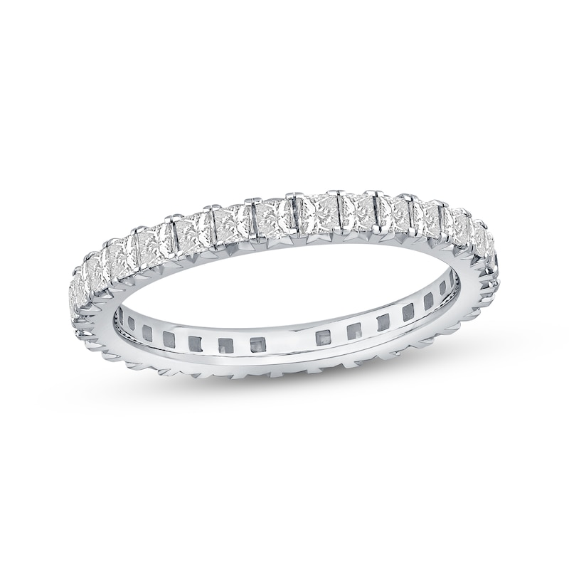 Diamond Eternity Ring 1-1/2 ct tw Princess-cut White Gold Plated