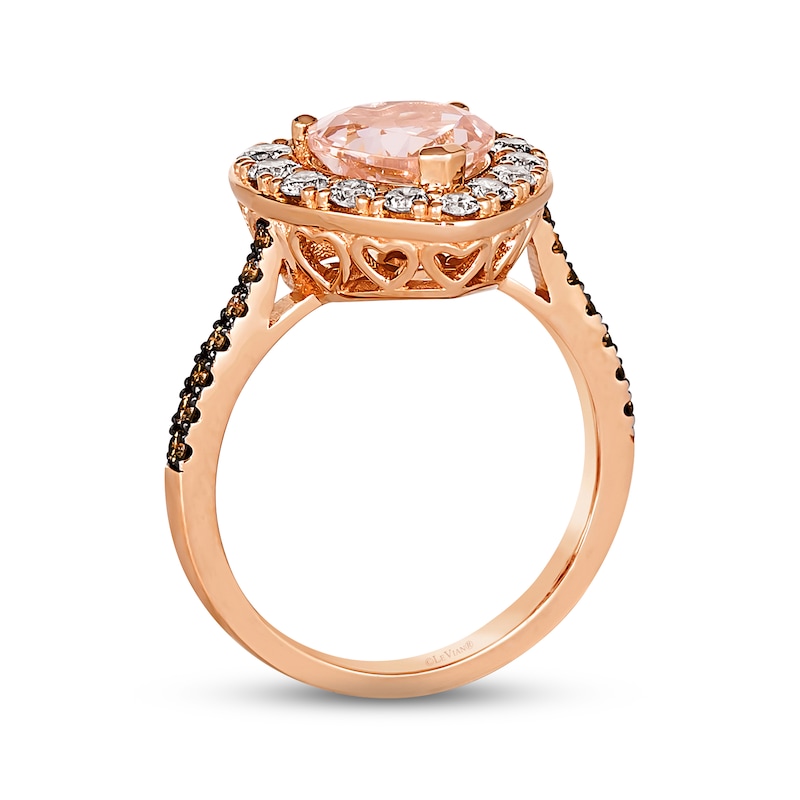 Le Vian Morganite Ring 7/8 ct tw Diamonds Strawberry Gold Plated