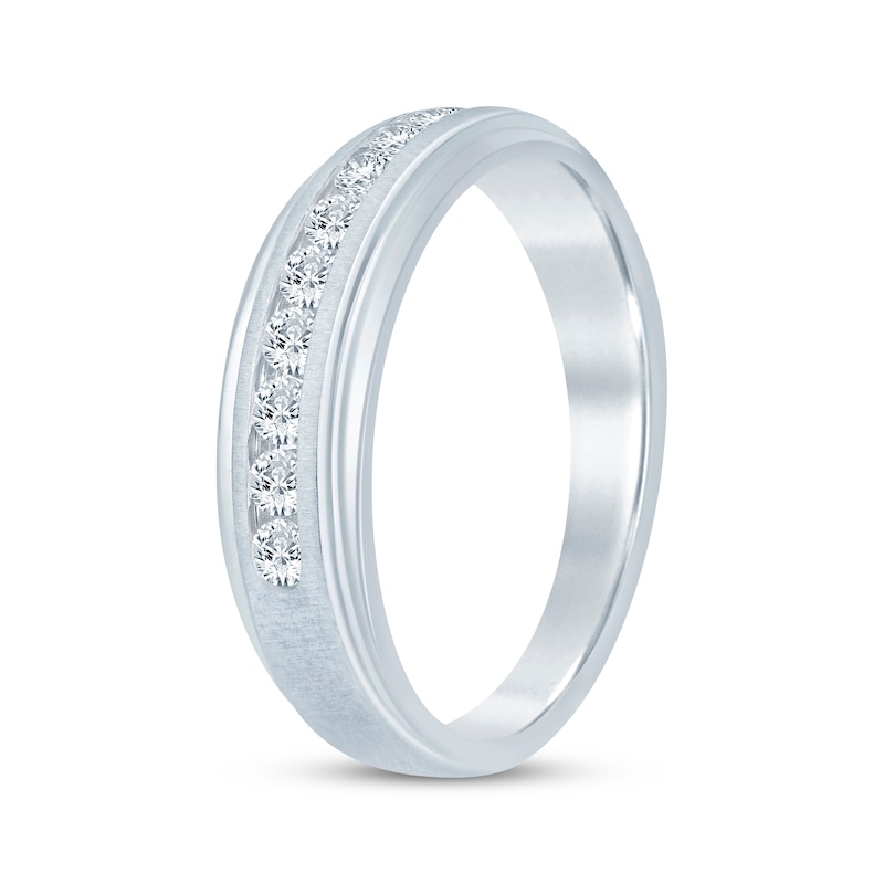 Men's Diamond Wedding Band 1/2 ct tw White Gold Plated