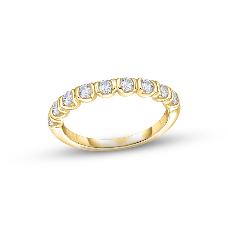 Diamond Wedding Band 1/2 ct tw Round-cut Yellow Gold Plated