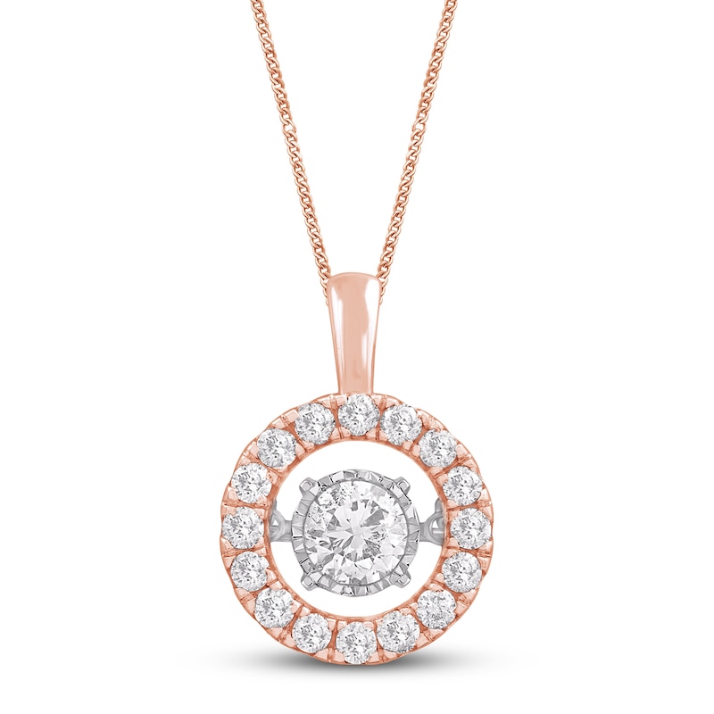 Unstoppable Love Diamond Necklace 1 ct tw Rose Gold Plated 19"