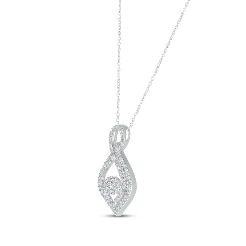 Diamond Infinity Necklace 1 ct tw Silver Plated 18"