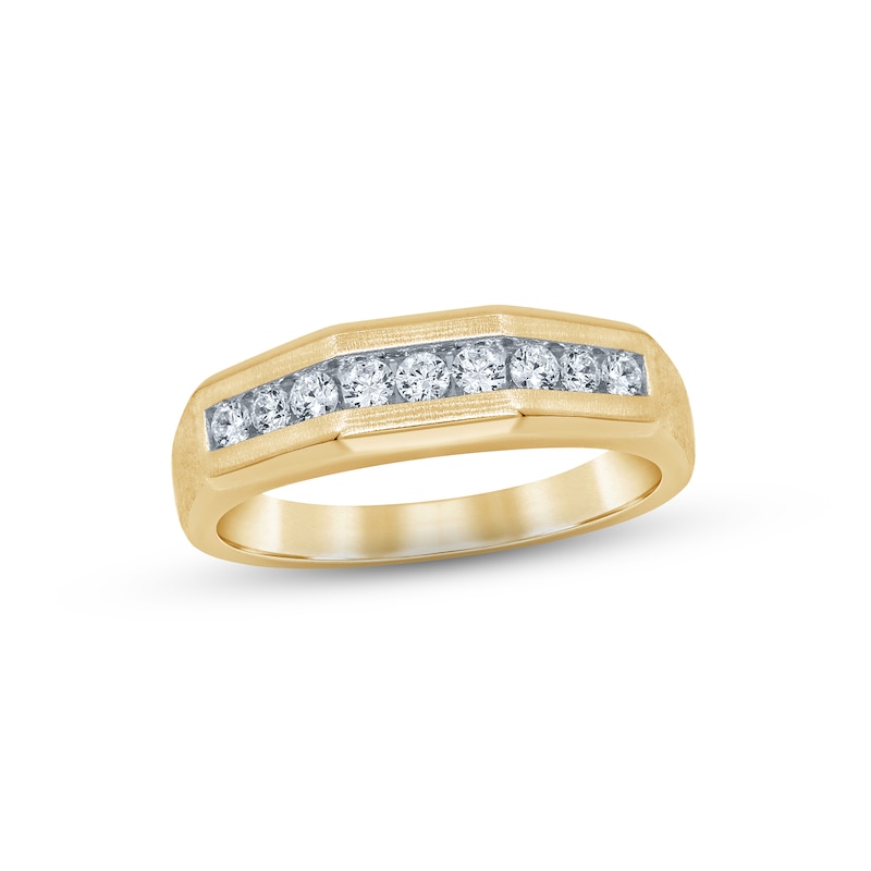 Men's Diamond Wedding Band 1/2 ct tw Round-cut Yellow Gold Plated