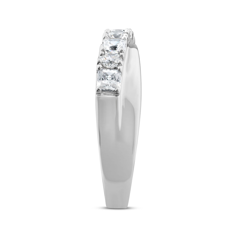 Princess & Round-Cut Diamond Anniversary Band 1 ct tw White Gold Plated