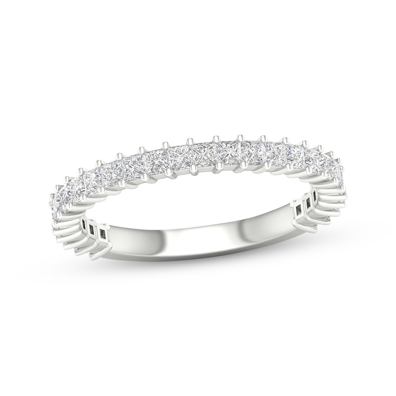 Princess-Cut Diamond Wedding Band 3/4 ct tw White Gold Plated