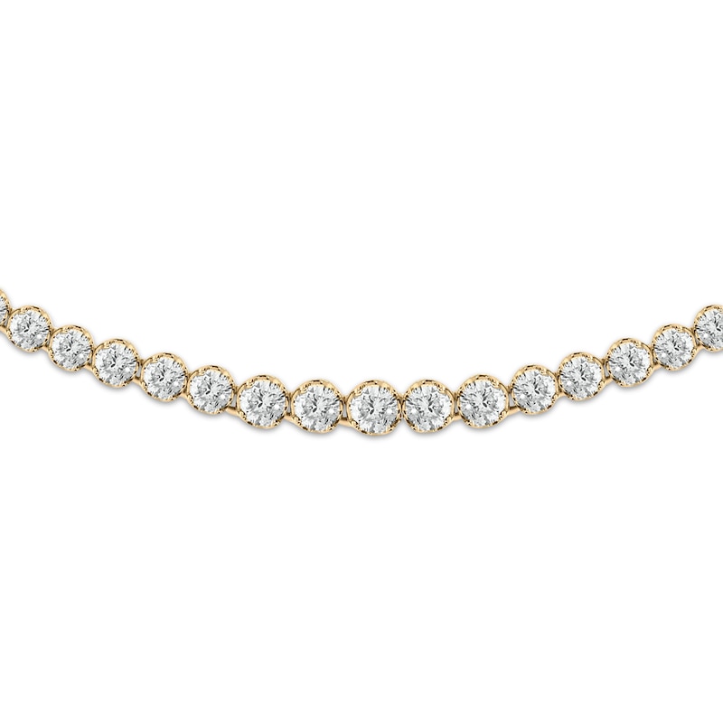Diamond Graduated Choker Necklace 6-1/2 ct tw Yellow Gold Plated 16"