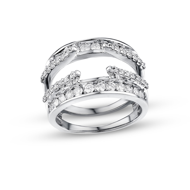 Diamond Enhancer Ring 1 ct tw Round-cut White Gold Plated