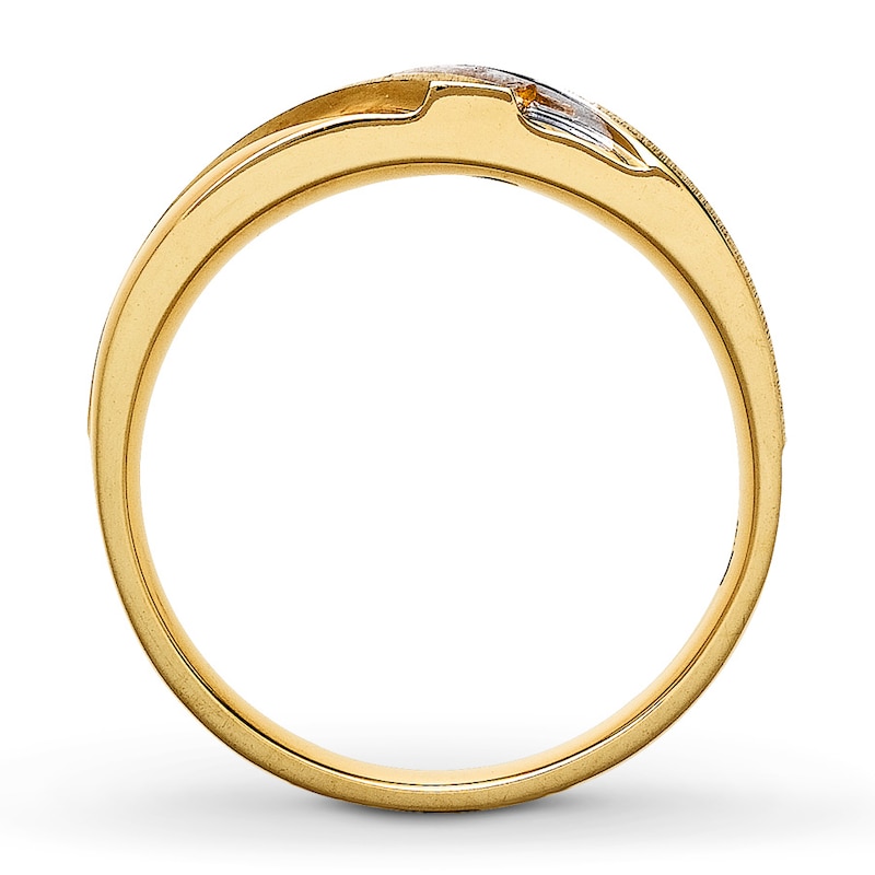 Men's Wedding Band 1/10 ct tw Round-cut Diamonds Yellow Gold Plated