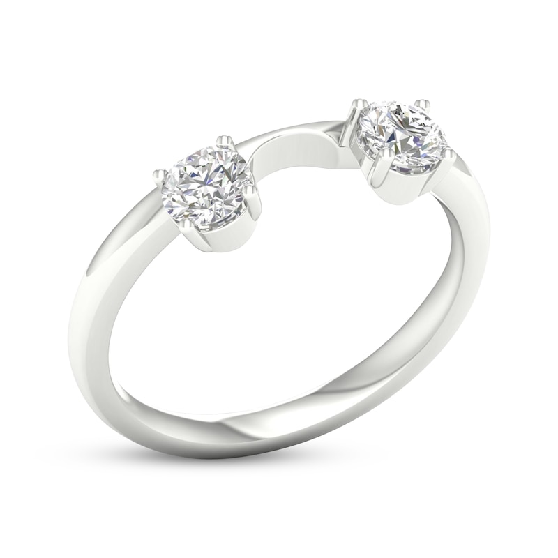 Round-Cut Diamond Enhancer Ring 1/2 ct tw White Gold Plated