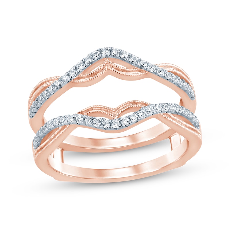 Diamond Enhancer Ring 1/4 ct tw Rose Gold Plated