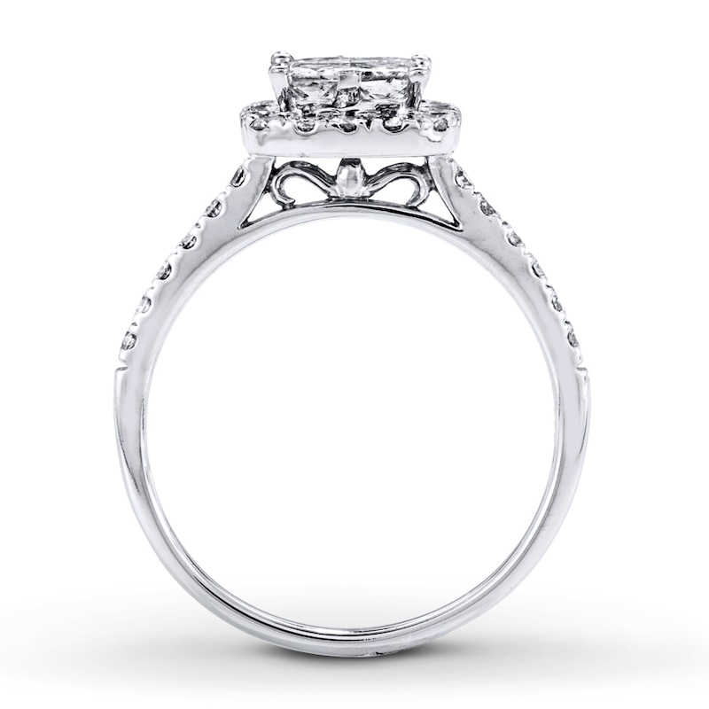 Diamond Ring 1 ct tw White Gold Plated