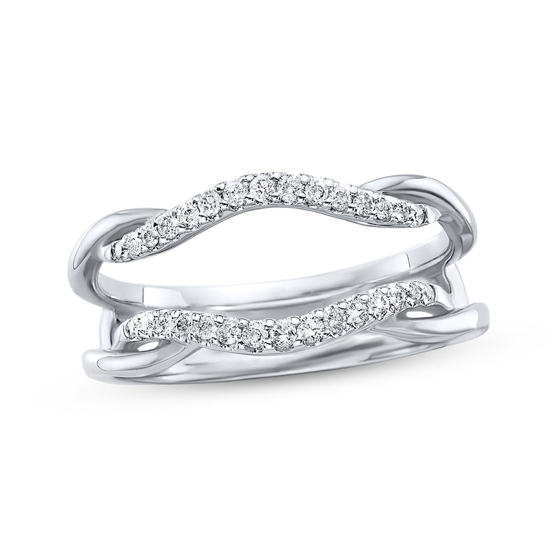 Diamond Enhancer Ring 1/5 ct tw Round-cut White Gold Plated