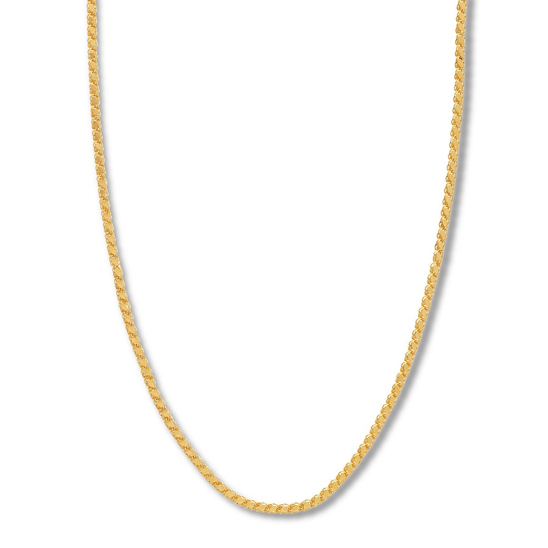 20" Semi-Solid Rope Chain Necklace Yellow Gold Plated Appx. 3mm