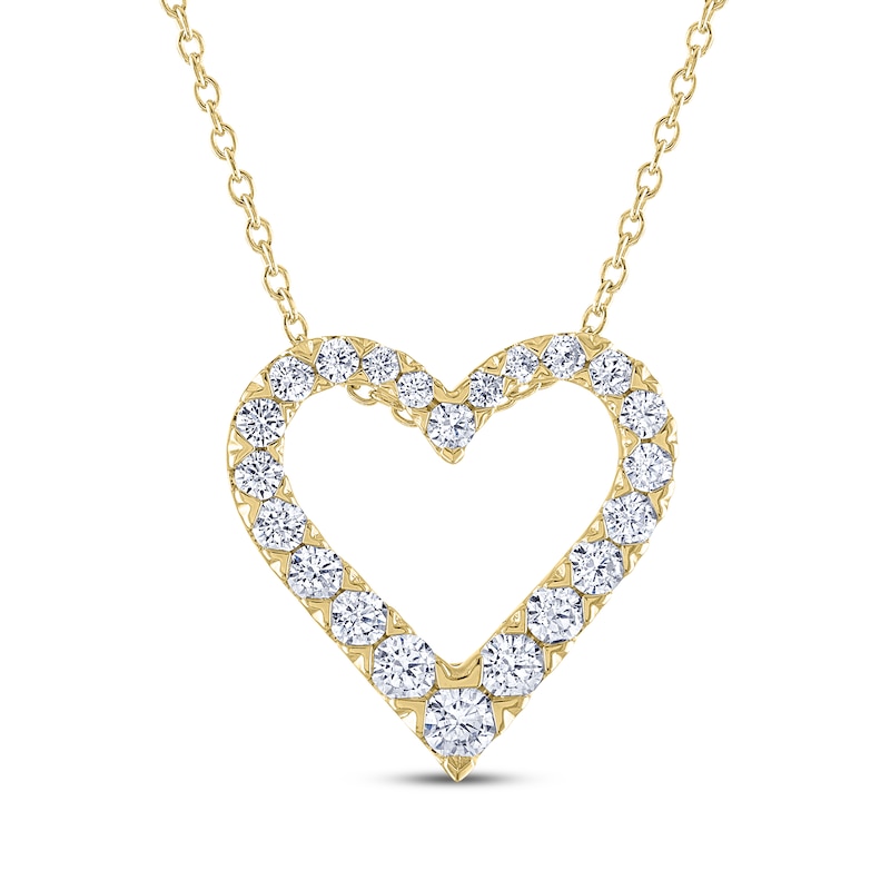 THE LEO Diamond Heart Necklace 3/4 ct tw Yellow Gold Plated