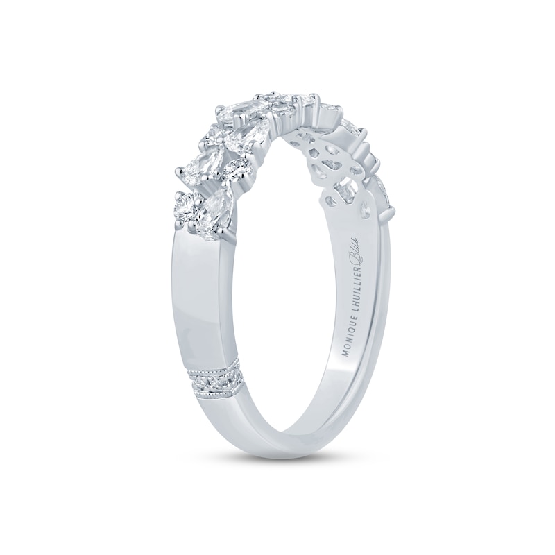 Monique Lhuillier Bliss Diamond Anniversary Band 3/4 ct tw Pear & Round-cut White Gold Plated
