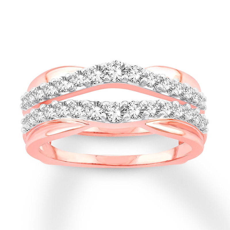 Diamond Enhancer Ring 3/4 ct tw Round-cut Rose Gold Plated