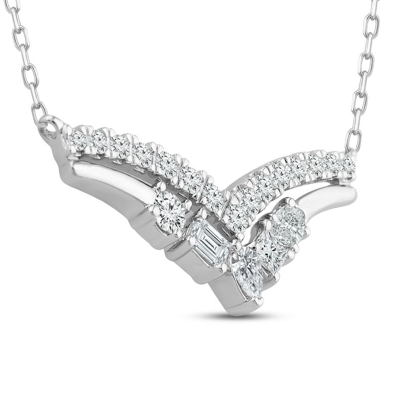 Everything You Are Diamond Necklace 3/4 ct tw White Gold Plated 18"