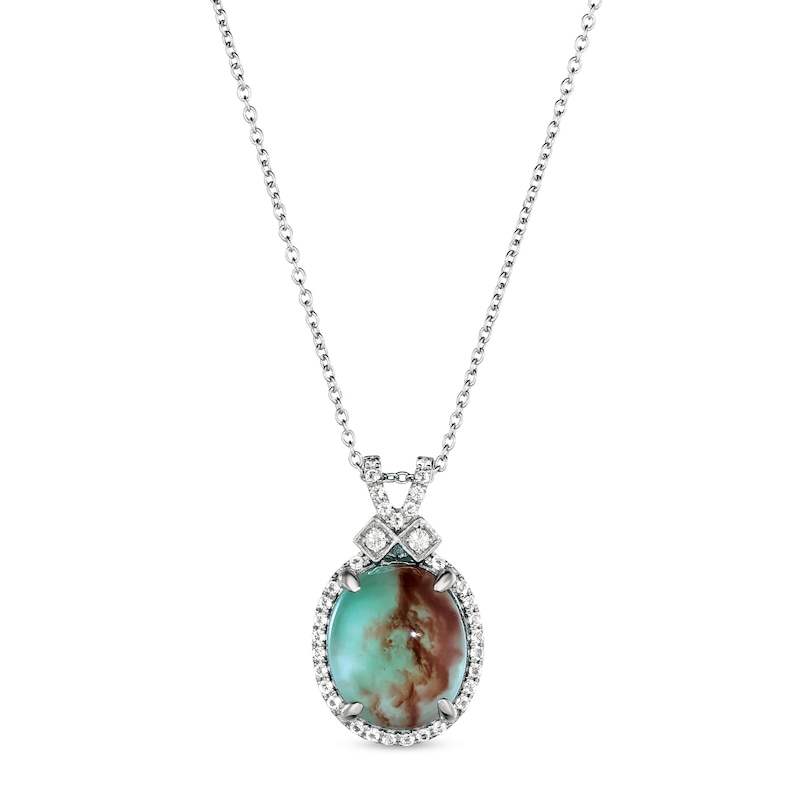Le Vian Aquaprase & White Topaz Necklace Vanilla Gold Plated