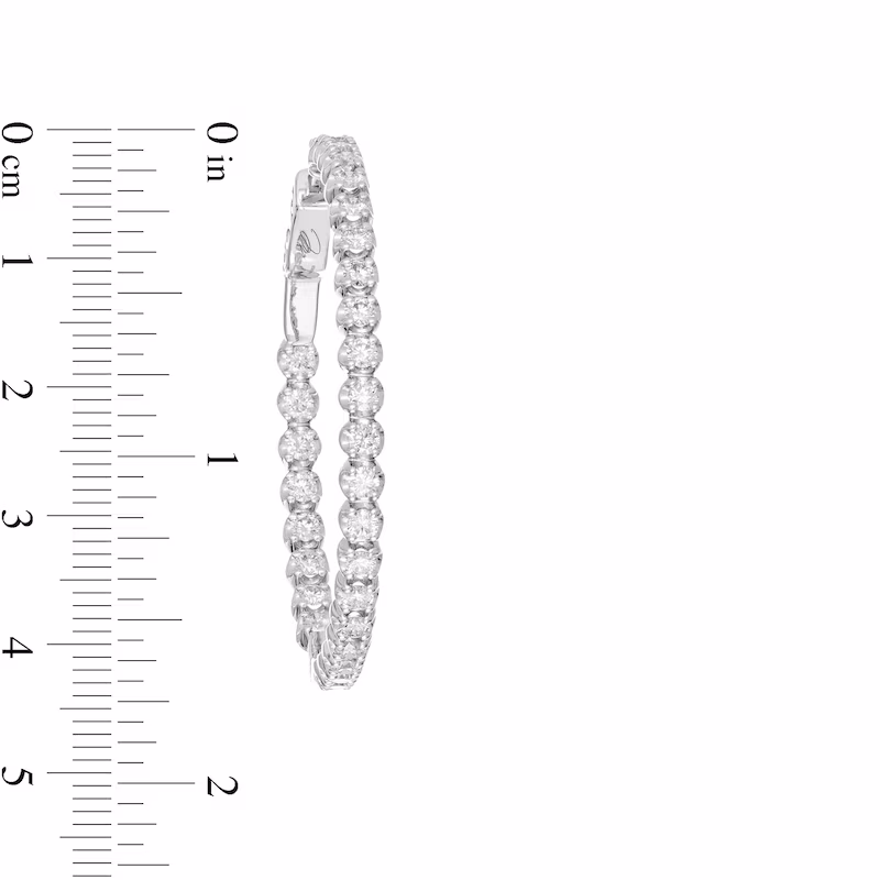 Marilyn Monroe™ Collection 3 CT. T.W. Journey Diamond Inside-Out Hoop Earrings in 10K White Gold