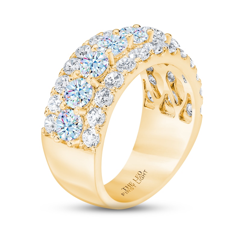 THE LEO First Light Diamond Anniversary Ring 3 ct tw Round-cut Yellow Gold Plated
