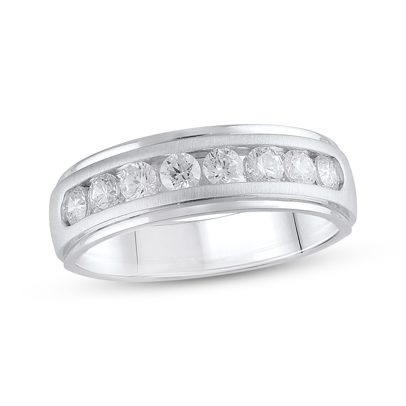 Men's Lab-Created Diamonds by Wedding Band 1 ct tw White Gold Plated