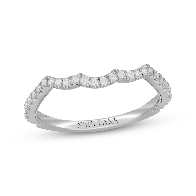 Neil Lane Diamond Contoured Wedding Band 1/4 ct tw White Gold Plated