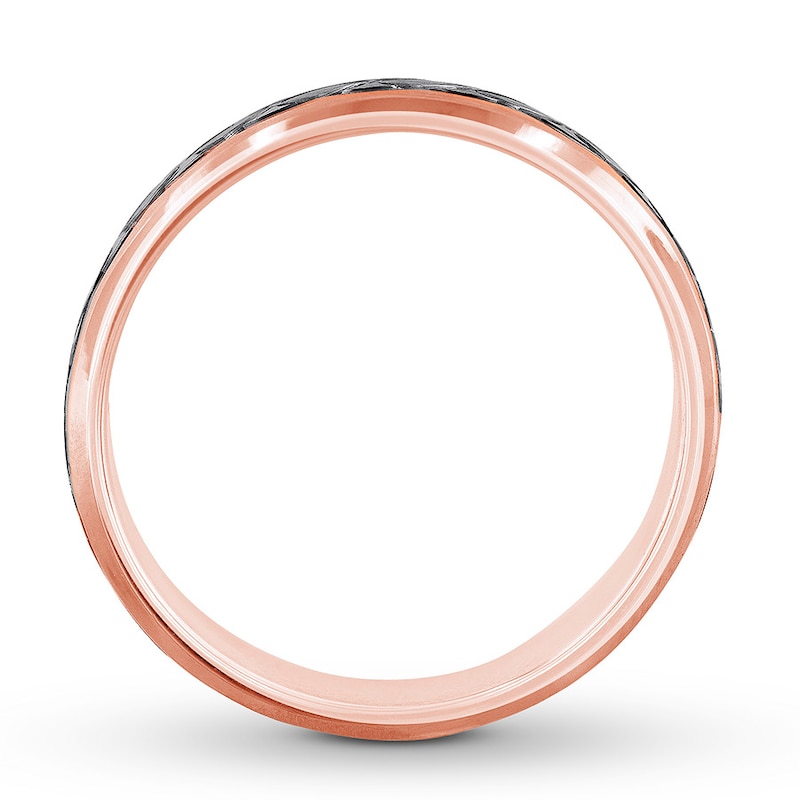 Engraved Wedding Band Two-Tone Gold Plated 6mm
