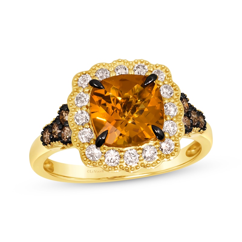 Le Vian Citrine Ring 5/8 ct tw Diamonds Honey Gold Plated