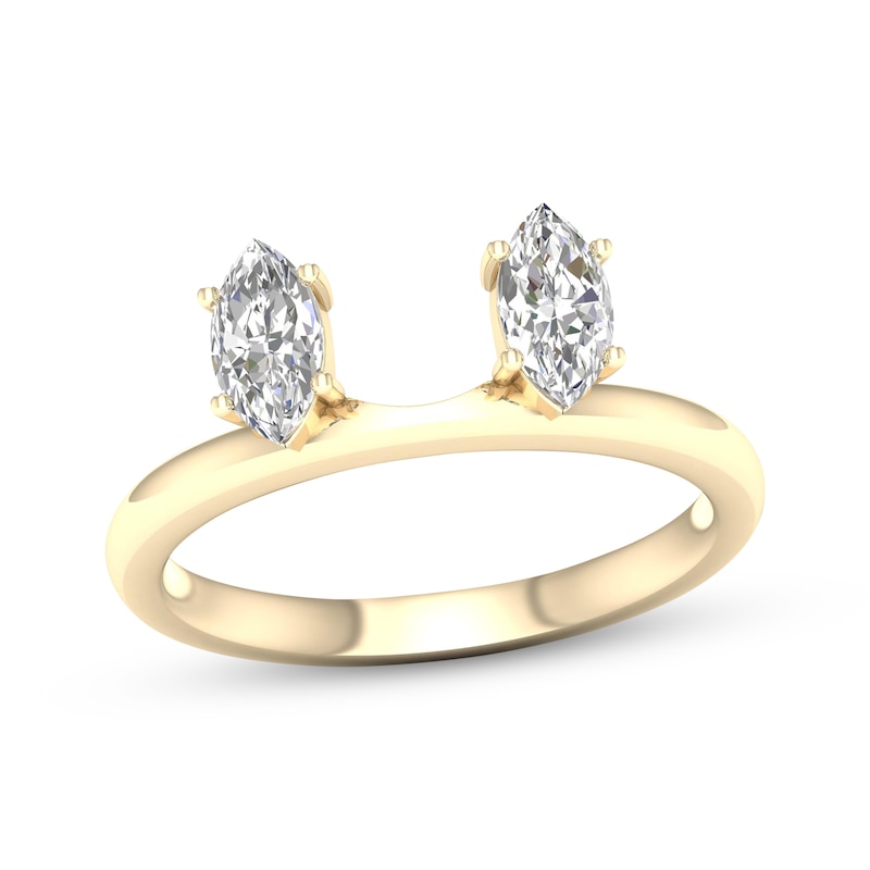 Marquise-Cut Diamond Enhancer Ring 1/2 ct tw Yellow Gold Plated