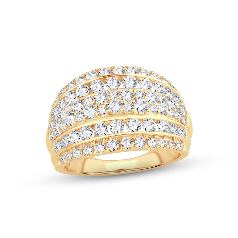Diamond Anniversary Ring 2 ct tw Round-cut Yellow Gold Plated