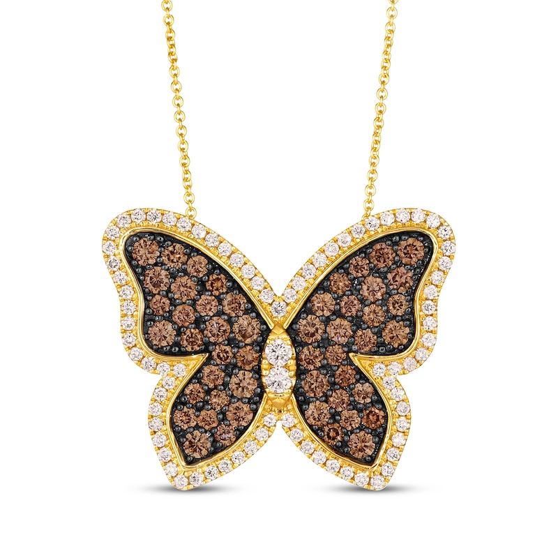Le Vian Vault Diamond Butterfly Necklace 2-1/2 ct tw Honey Gold Plated 20"