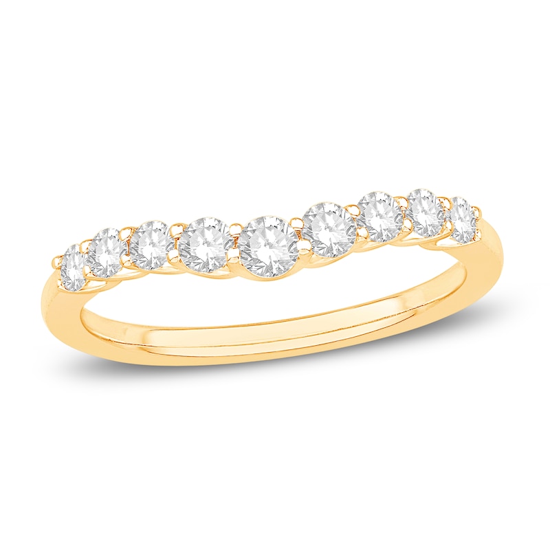 Diamond Anniversary Band 1/2 ct tw Round-cut Yellow Gold Plated