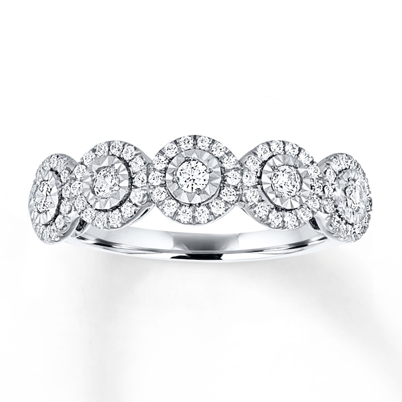 Diamond Anniversary Band 1/2 ct tw Round-cut White Gold Plated