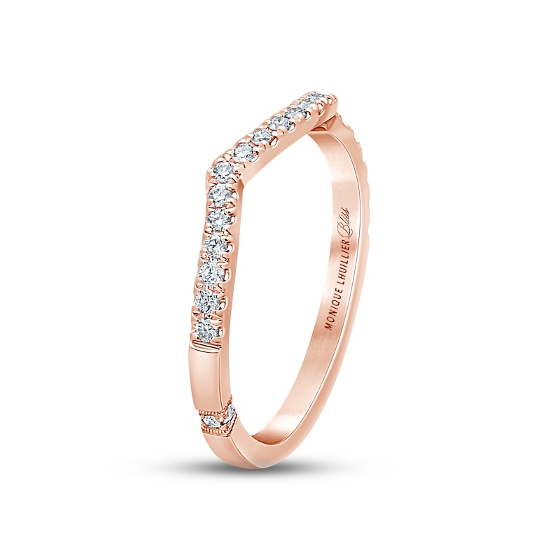 Monique Lhuillier Bliss Diamond Wedding Band 1/5 ct tw Round-cut Rose Gold Plated