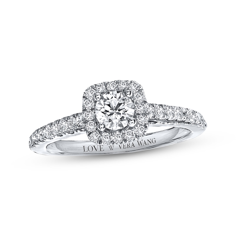 Diamond Ring 3/4 ct tw Diamonds White Gold Plated