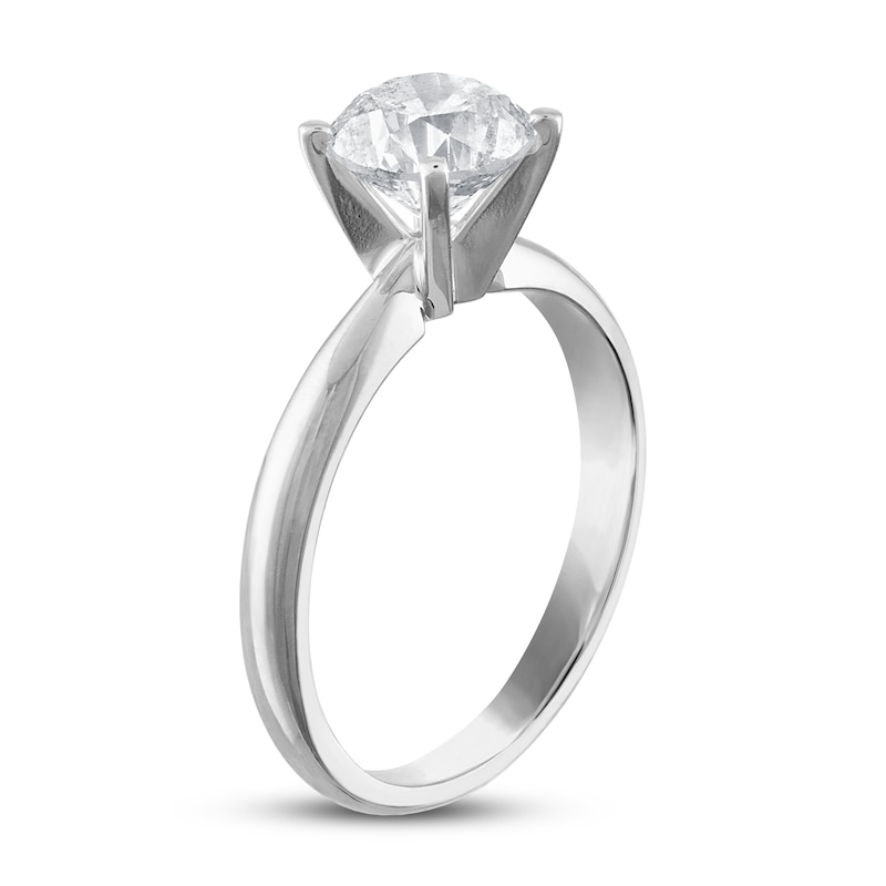 Diamond Solitaire Engagement Ring 1-1/2 ct tw Round-cut White Gold Plated