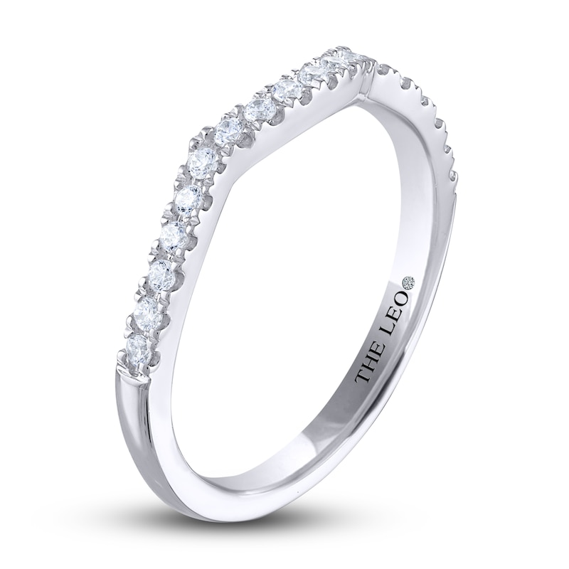 THE LEO Diamond Wedding Band 1/4 ct tw Round-cut White Gold Plated