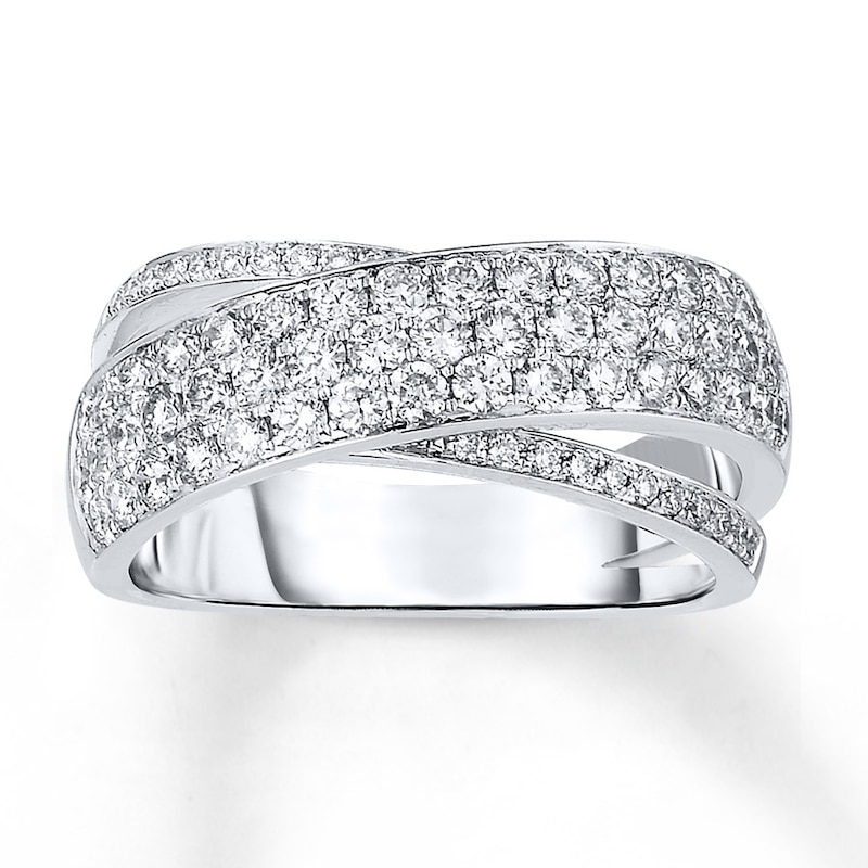 Diamond Ring 1 ct tw Round-cut White Gold Plated