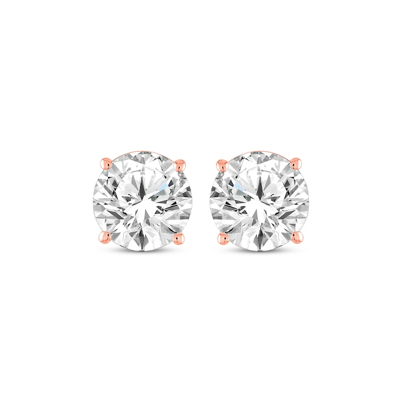 Round-Cut Diamond Solitaire Stud Earrings 1 ct tw Rose Gold Plated