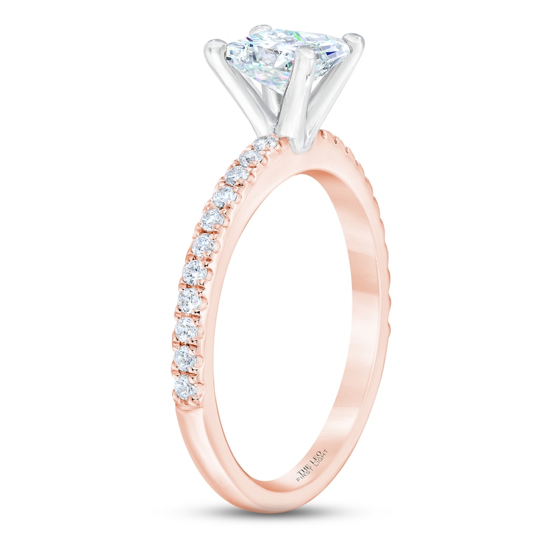 THE LEO First Light Diamond Princess-Cut Engagement Ring 1-1/5 ct tw Rose Gold Plated