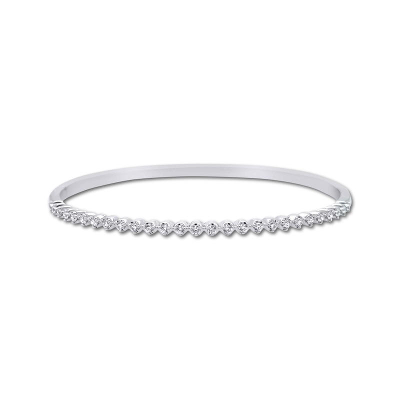 Lab-Created Diamonds by Bangle Bracelet 1/2 ct tw White Gold Plated