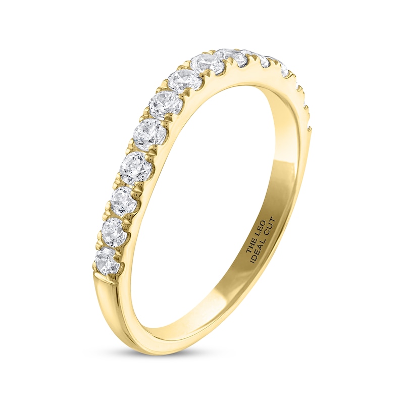 THE LEO Ideal Cut Round-Cut Diamond Wedding Band 1/2 ct tw Yellow Gold Plated