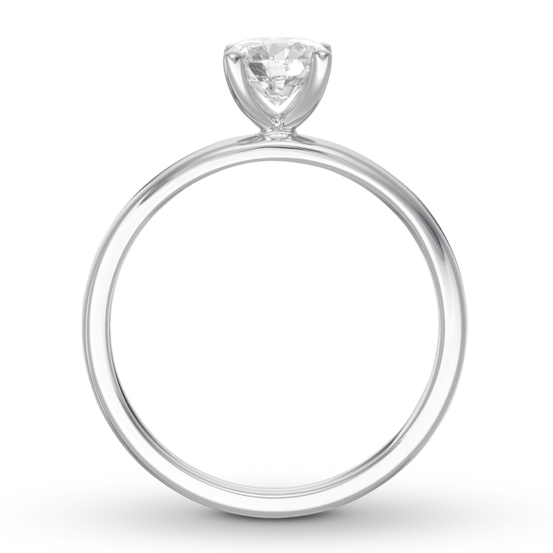 Certified Diamond Solitaire 3/4 Carat Round-cut White Gold Plated