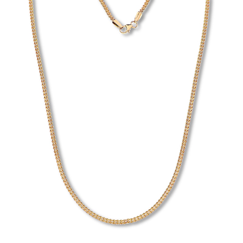Hollow Franco Chain Necklace Yellow Gold Plated Appx. 2.6mm 22"