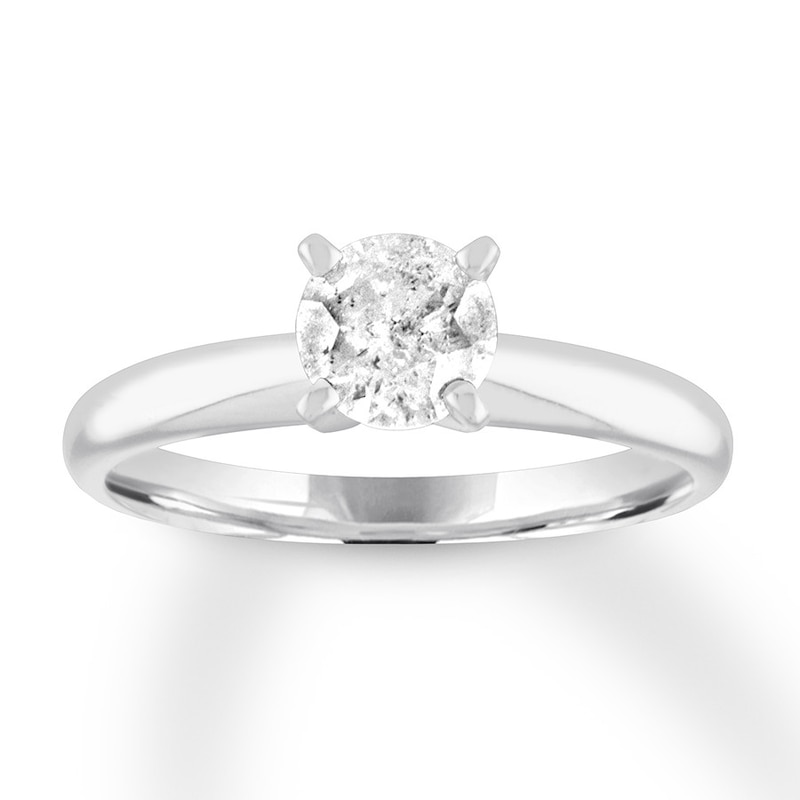 Diamond Solitaire Engagement Ring 1 Carat Round White Gold Plated