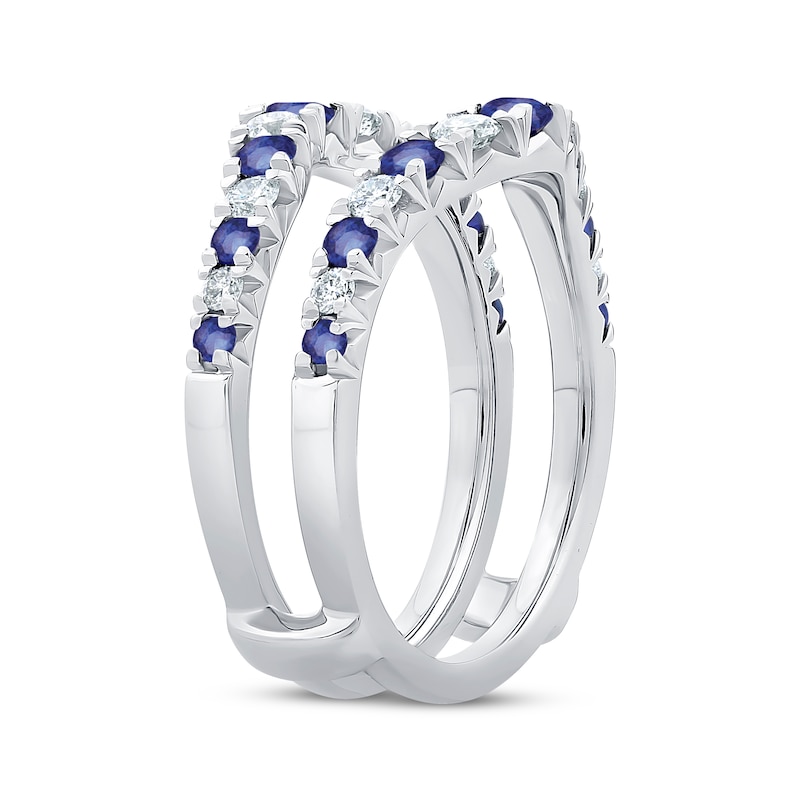Diamond & Sapphire Enhancer Ring 1/2 ct tw White Gold Plated