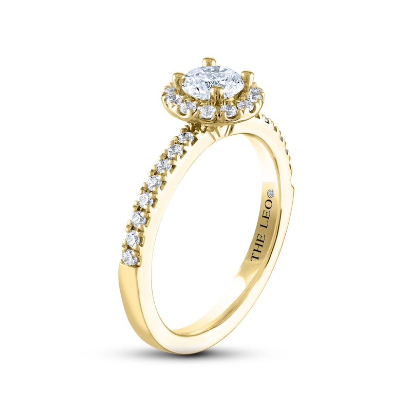 THE LEO Diamond Engagement Ring 3/4 ct tw Round-cut Yellow Gold Plated